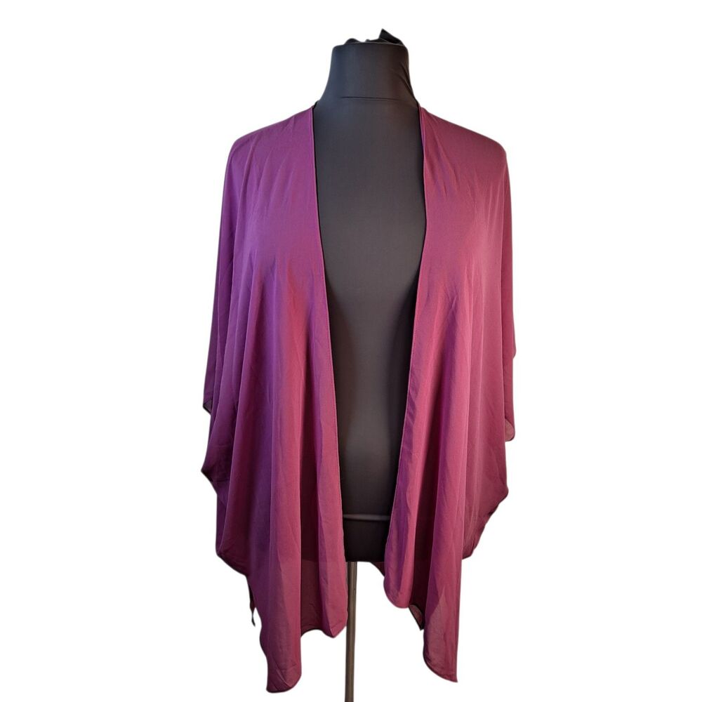 Nordstrom Sheer Kimono Wrap Women's One Size Purple Wildrose Polyester Cardigan